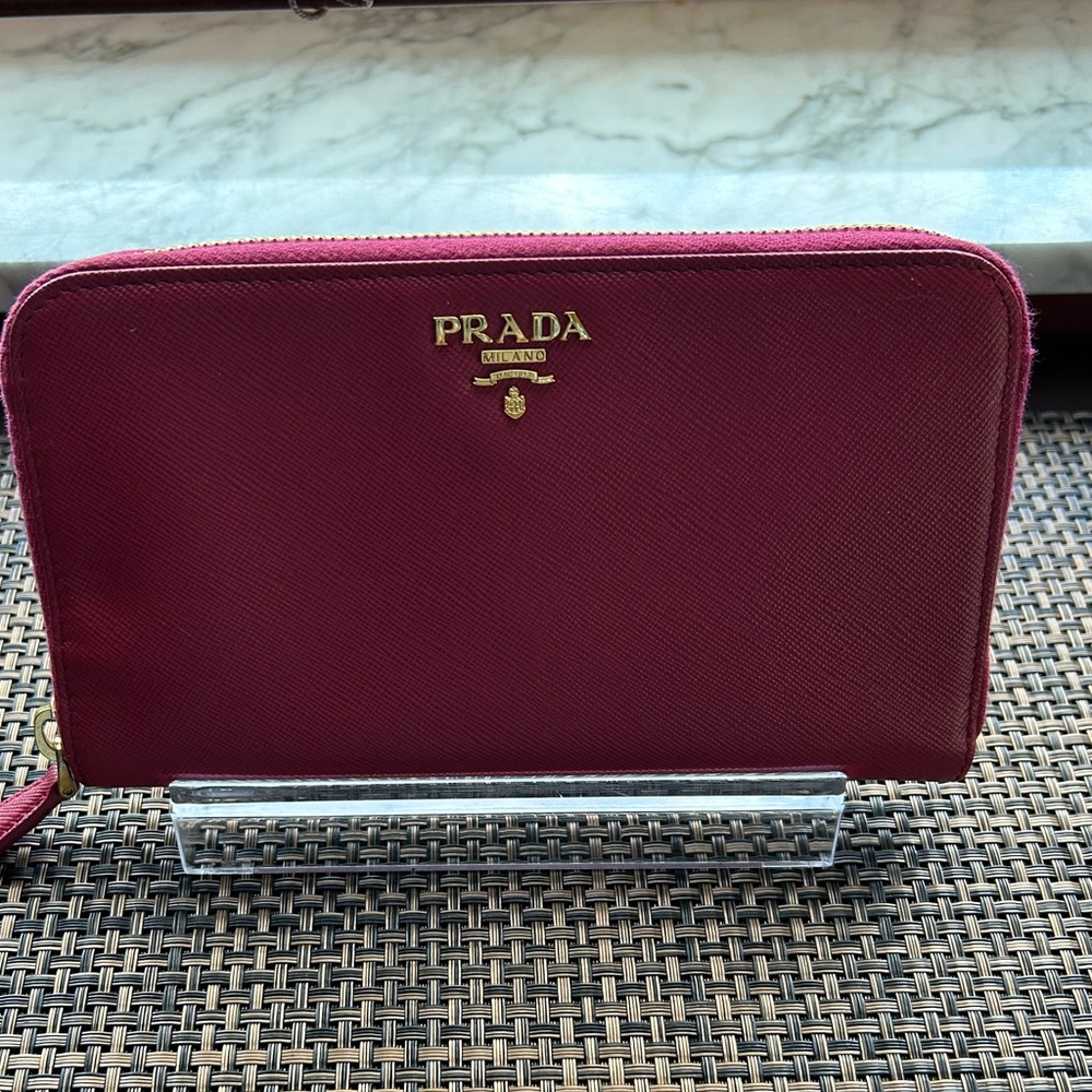 Prada Pink Zip Around Wallet